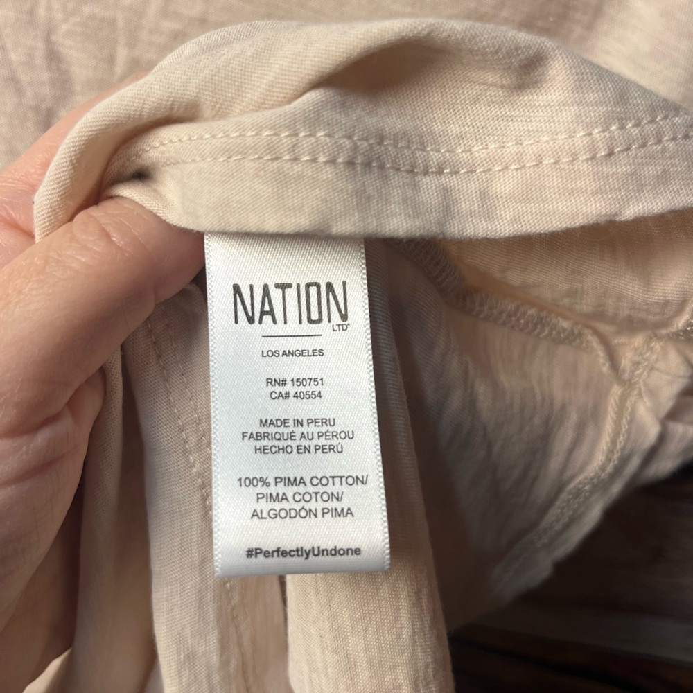Nation LTD Pima Cotton Peach Puff Sleeve Top (108) - Picture 5 of 8
